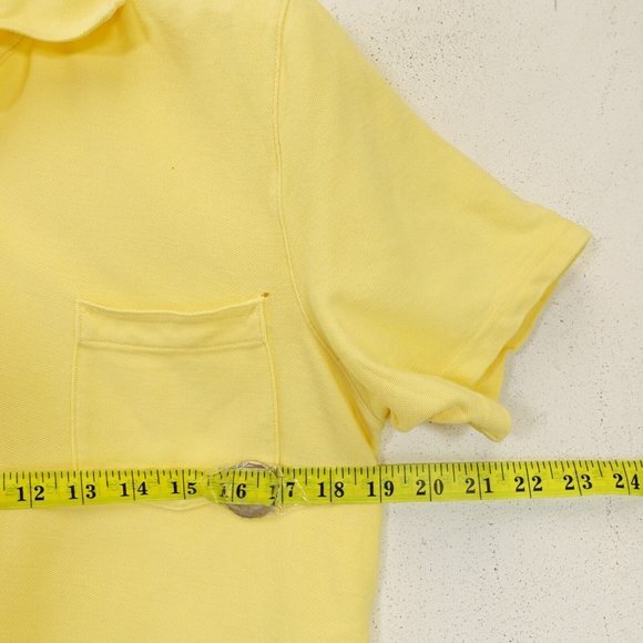 BANANA‎ REPUBLIC Polo Shirt Mens SMALL Yellow Butter Pique Knit Golf Classic - Picture 4 of 11